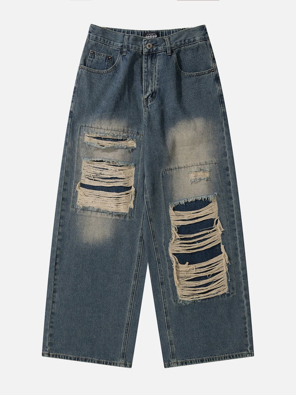 Lacezy - Distressed Design Jeans- Streetwear Fashion - lacezy.com