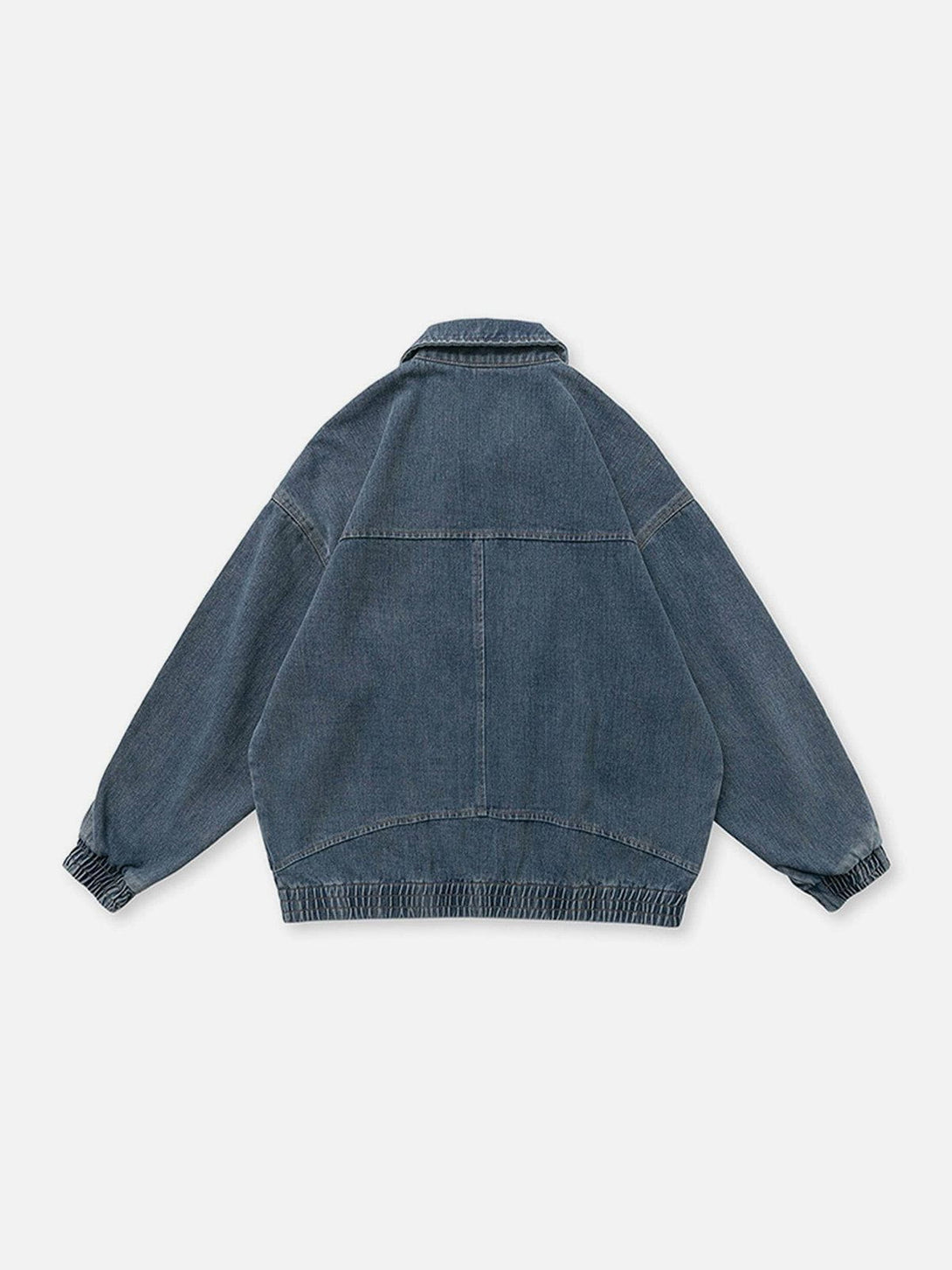 Lacezy - Distressed Solid Color Denim Jacket- Streetwear Fashion - lacezy.com