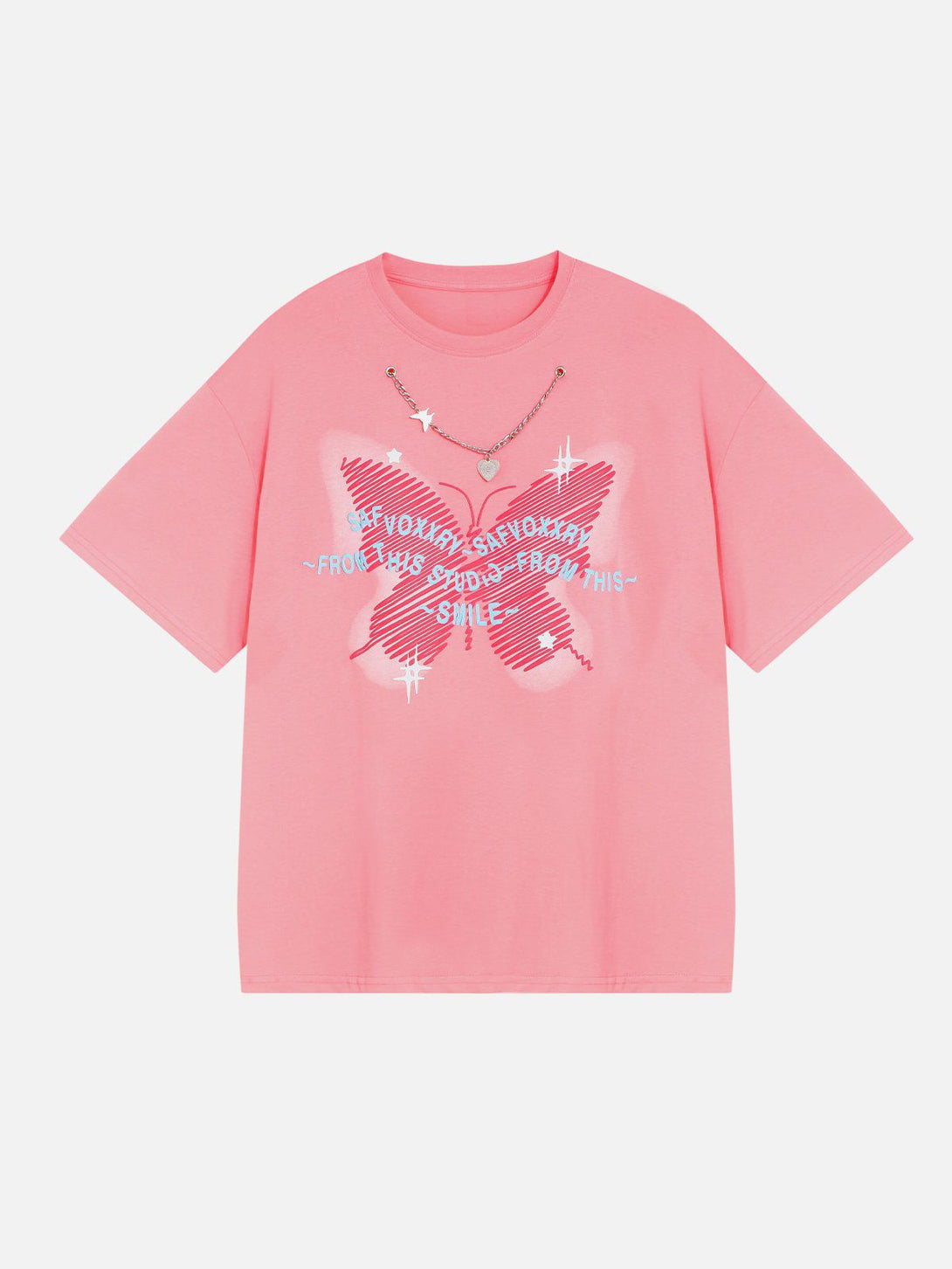 Lacezy - Doodle Butterfly Print Tee- Streetwear Fashion - lacezy.com