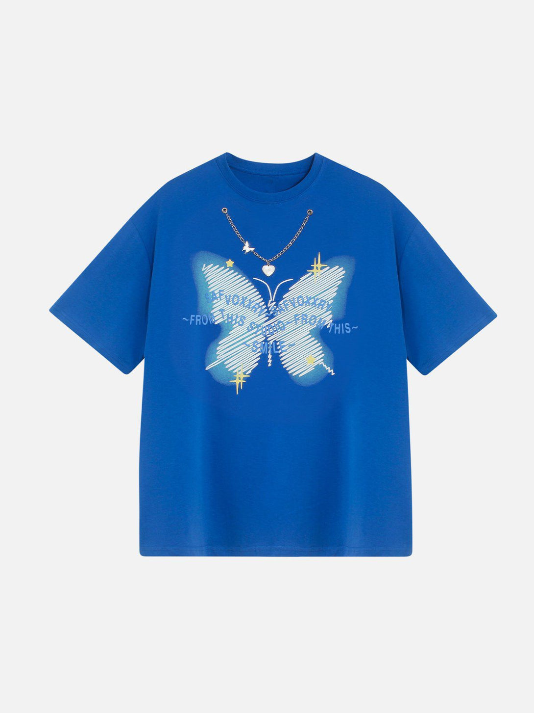 Lacezy - Doodle Butterfly Print Tee- Streetwear Fashion - lacezy.com