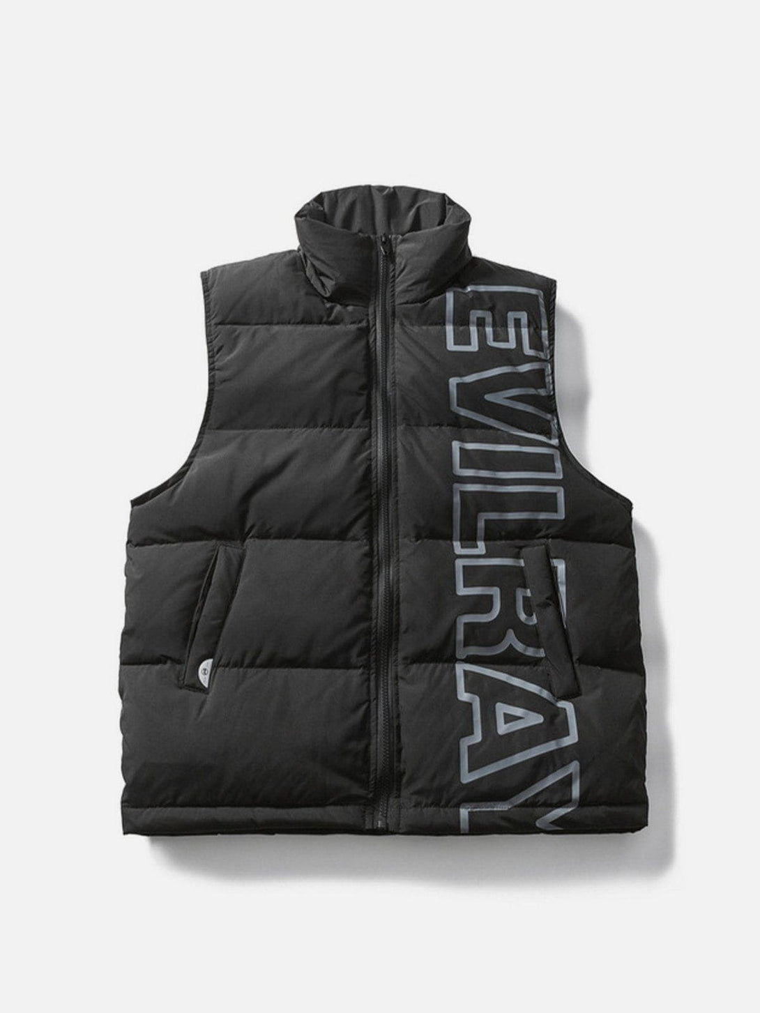 Lacezy - "EVILRAYD" Print Down Gilet- Streetwear Fashion - lacezy.com