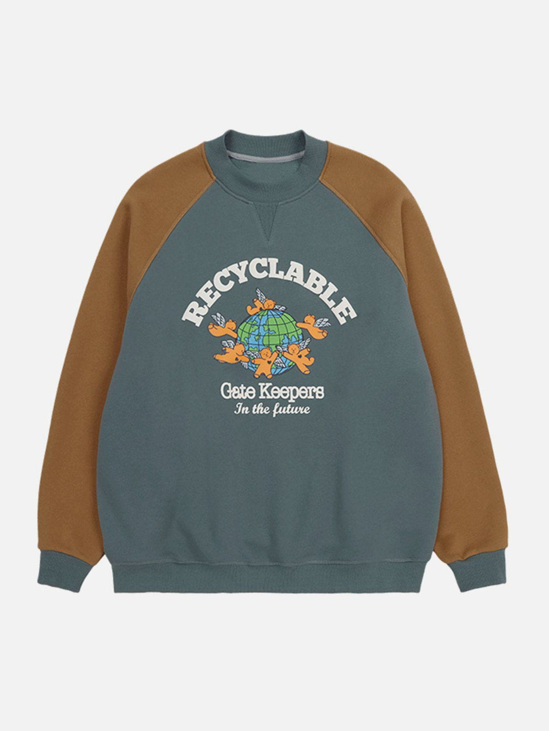 Lacezy - Earth Print Sweatshirt- Streetwear Fashion - lacezy.com