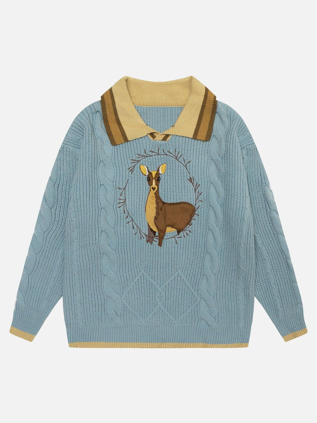 Lacezy - Elk Polo Sweater- Streetwear Fashion - lacezy.com