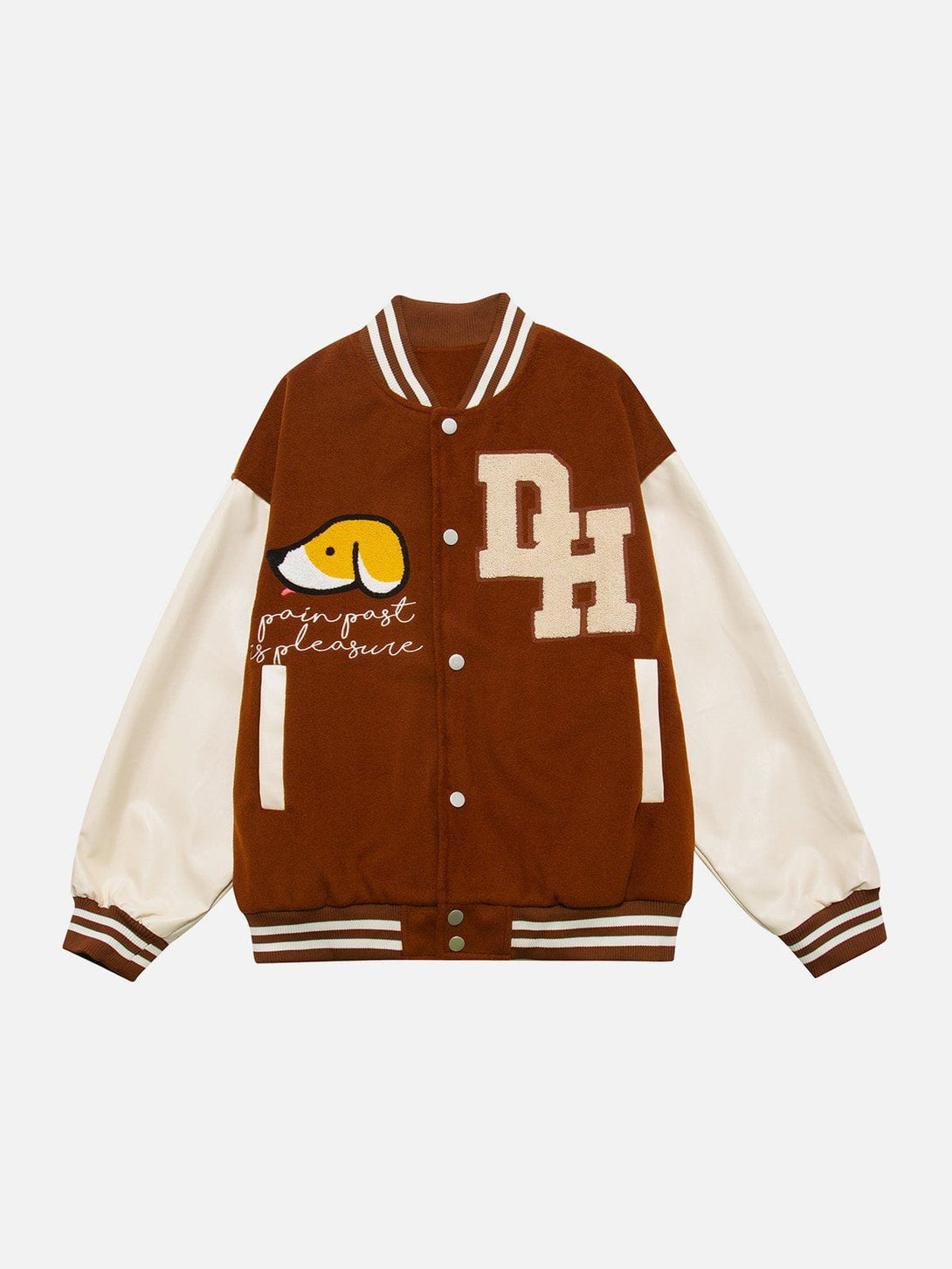 Lacezy - Embroidered Color Blocking Puppy Pattern Jacket- Streetwear Fashion - lacezy.com