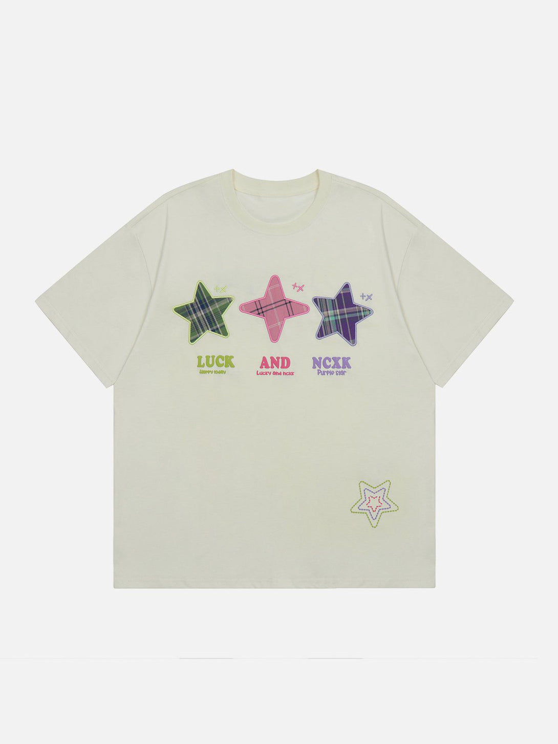 Lacezy - Embroidered Foam Star Tee- Streetwear Fashion - lacezy.com