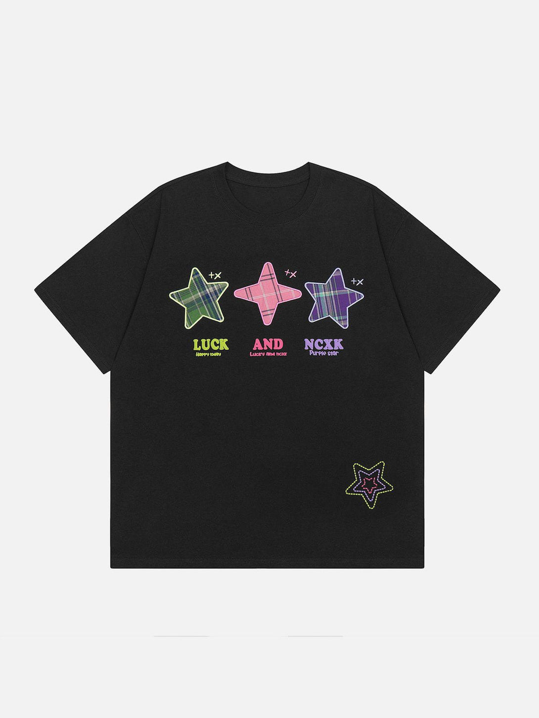 Lacezy - Embroidered Foam Star Tee- Streetwear Fashion - lacezy.com