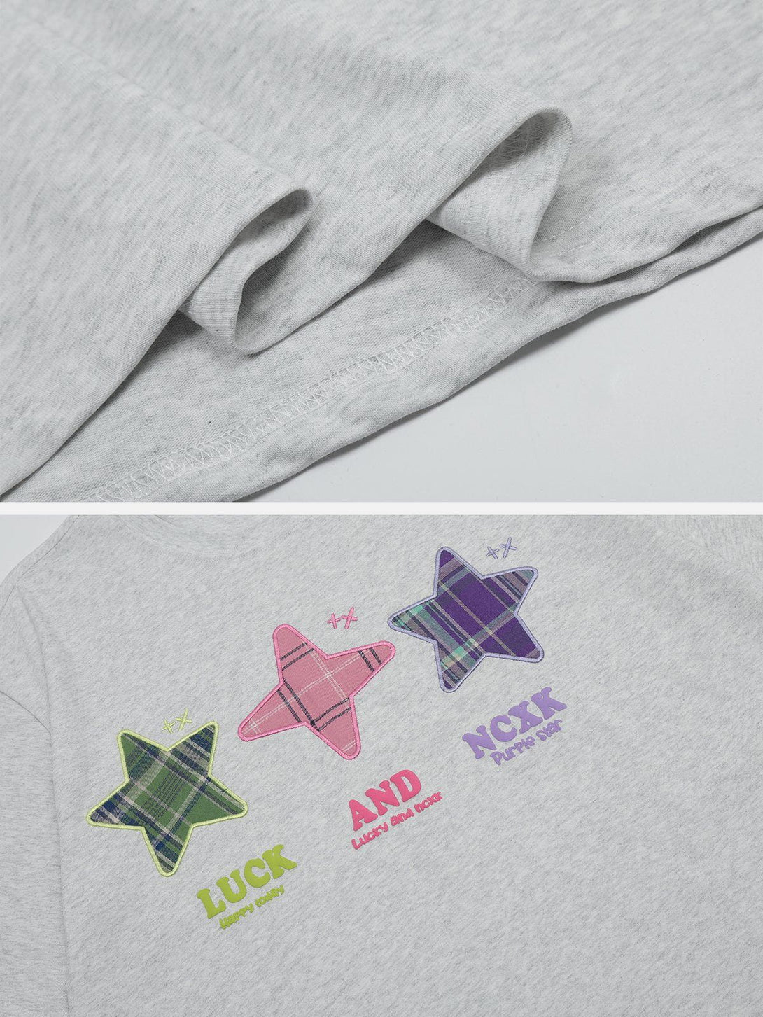 Lacezy - Embroidered Foam Star Tee- Streetwear Fashion - lacezy.com