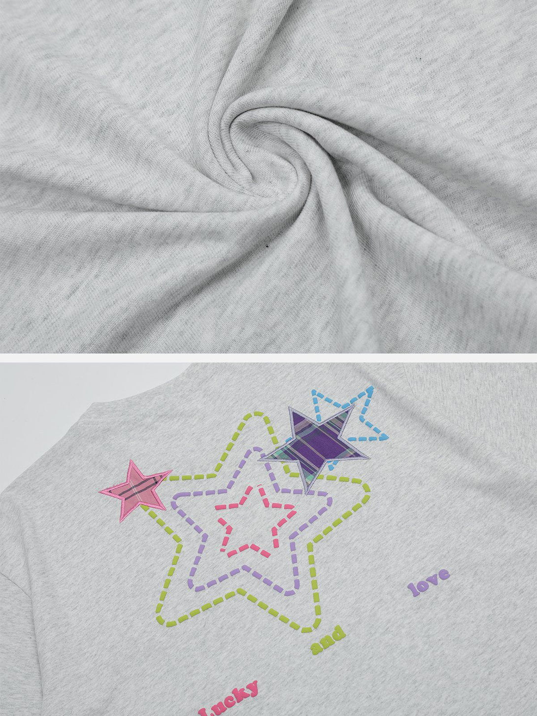 Lacezy - Embroidered Foam Star Tee- Streetwear Fashion - lacezy.com