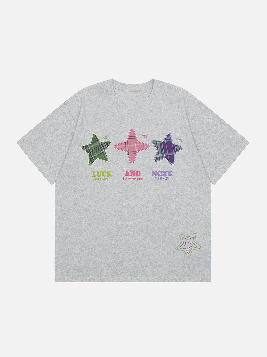 Lacezy - Embroidered Foam Star Tee- Streetwear Fashion - lacezy.com