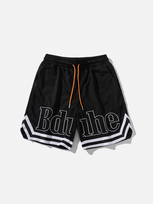 Lacezy - Embroidered Letters Sports Shorts- Streetwear Fashion - lacezy.com