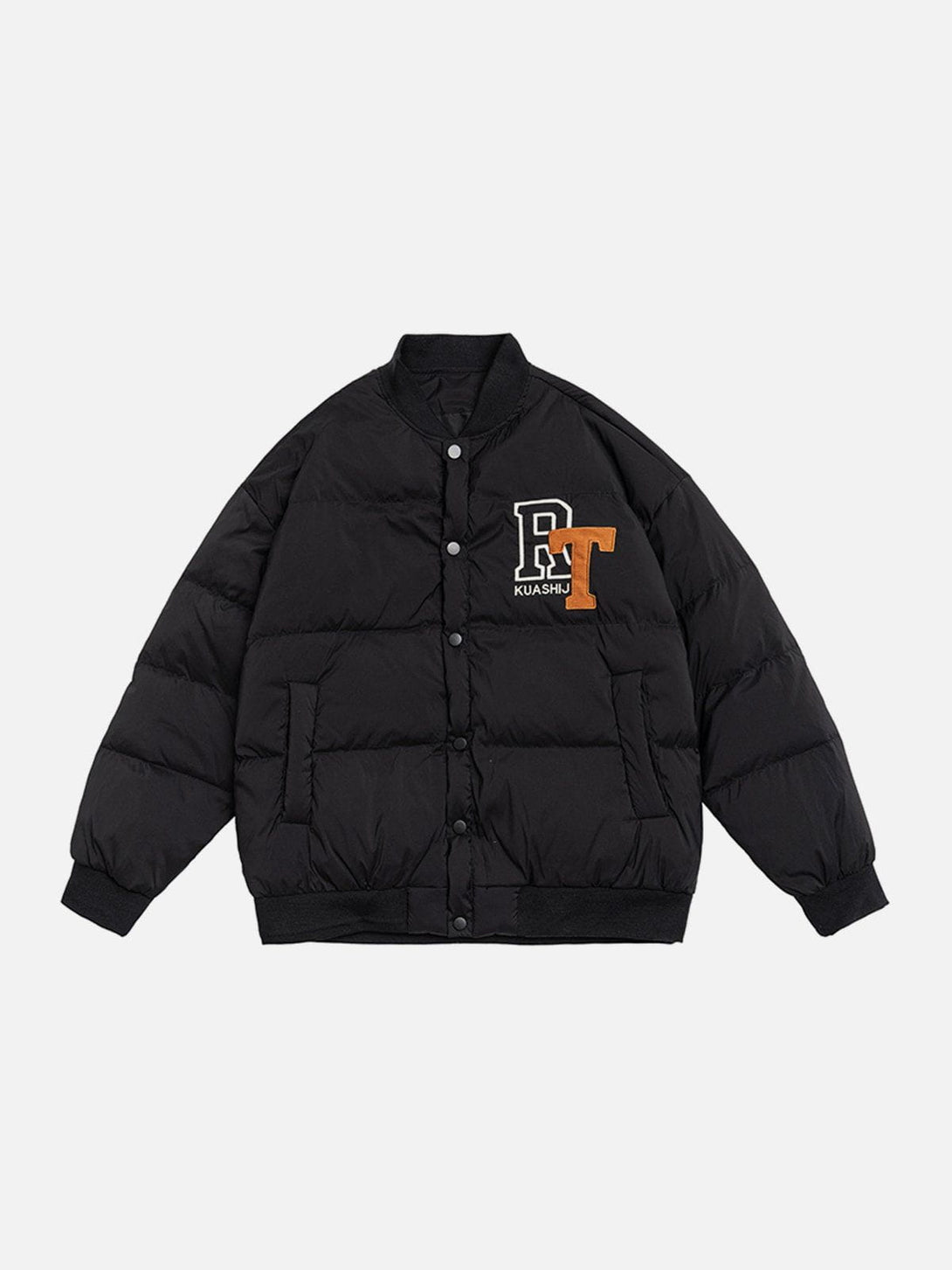 Lacezy - Embroidered Letters Varsity Down Coat- Streetwear Fashion - lacezy.com