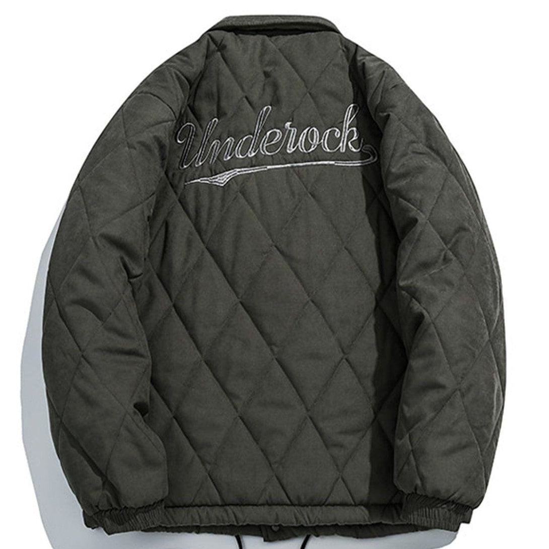 Lacezy - Embroidered Letters Winter Coat- Streetwear Fashion - lacezy.com