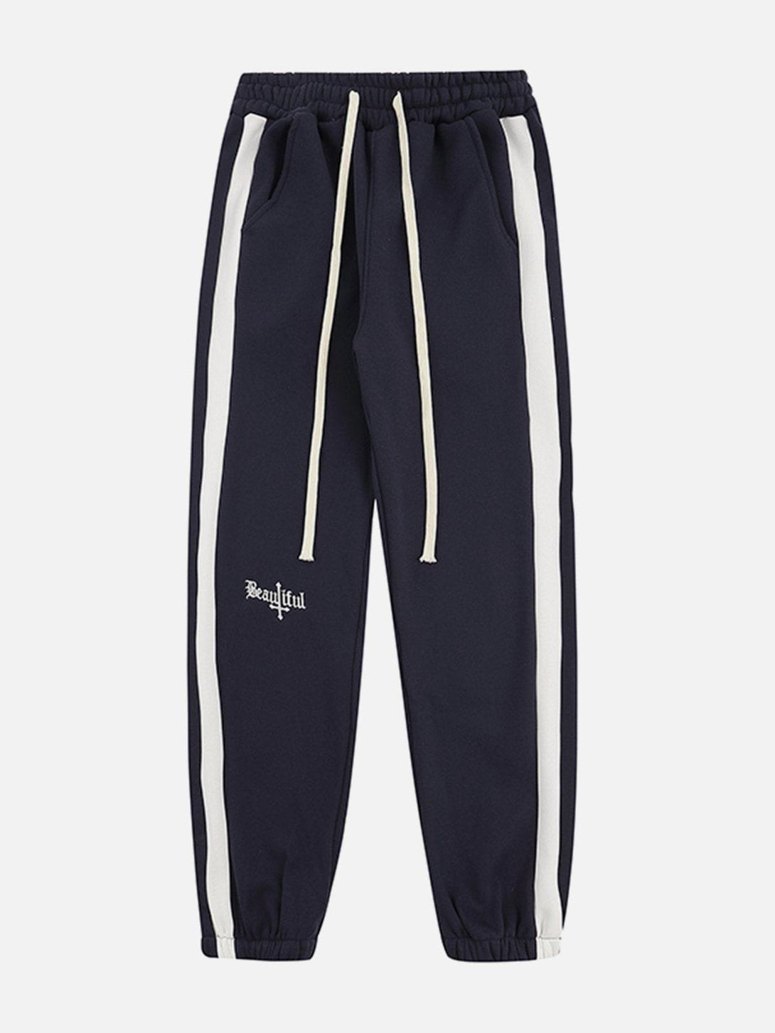 Lacezy - Embroidered Stripes Pants- Streetwear Fashion - lacezy.com