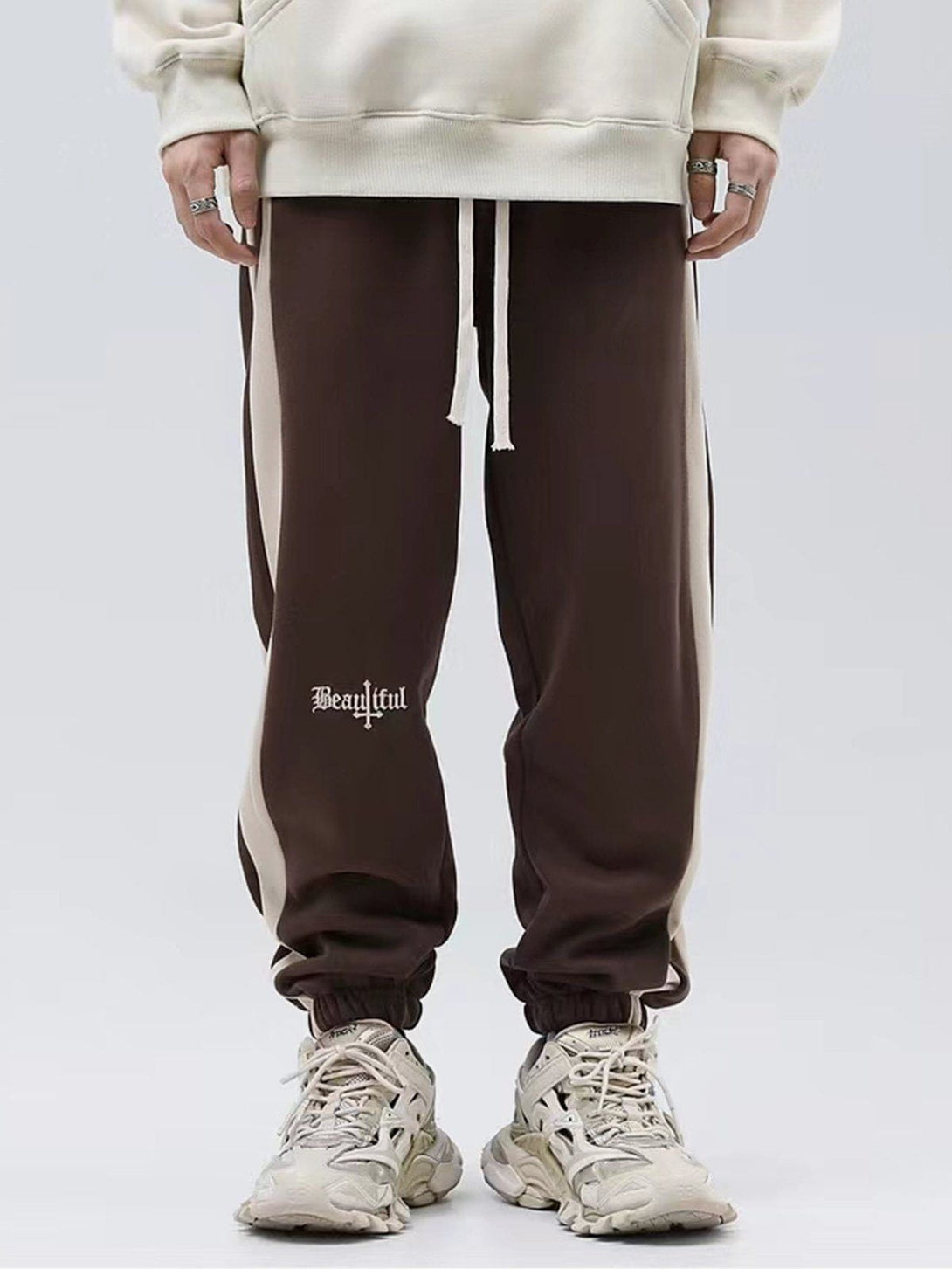 Lacezy - Embroidered Stripes Pants- Streetwear Fashion - lacezy.com