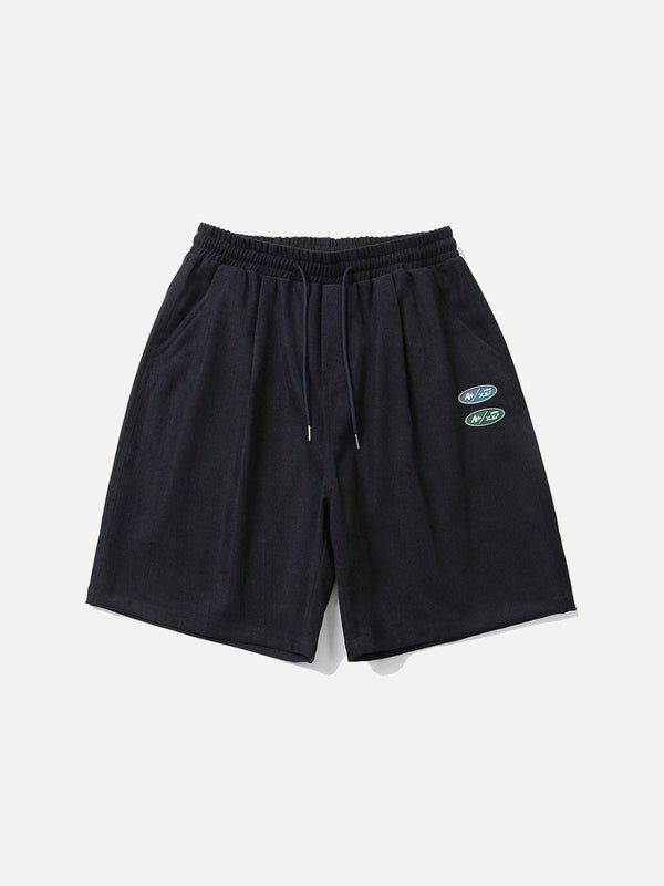 Lacezy - Embroidery Badge Shorts- Streetwear Fashion - lacezy.com