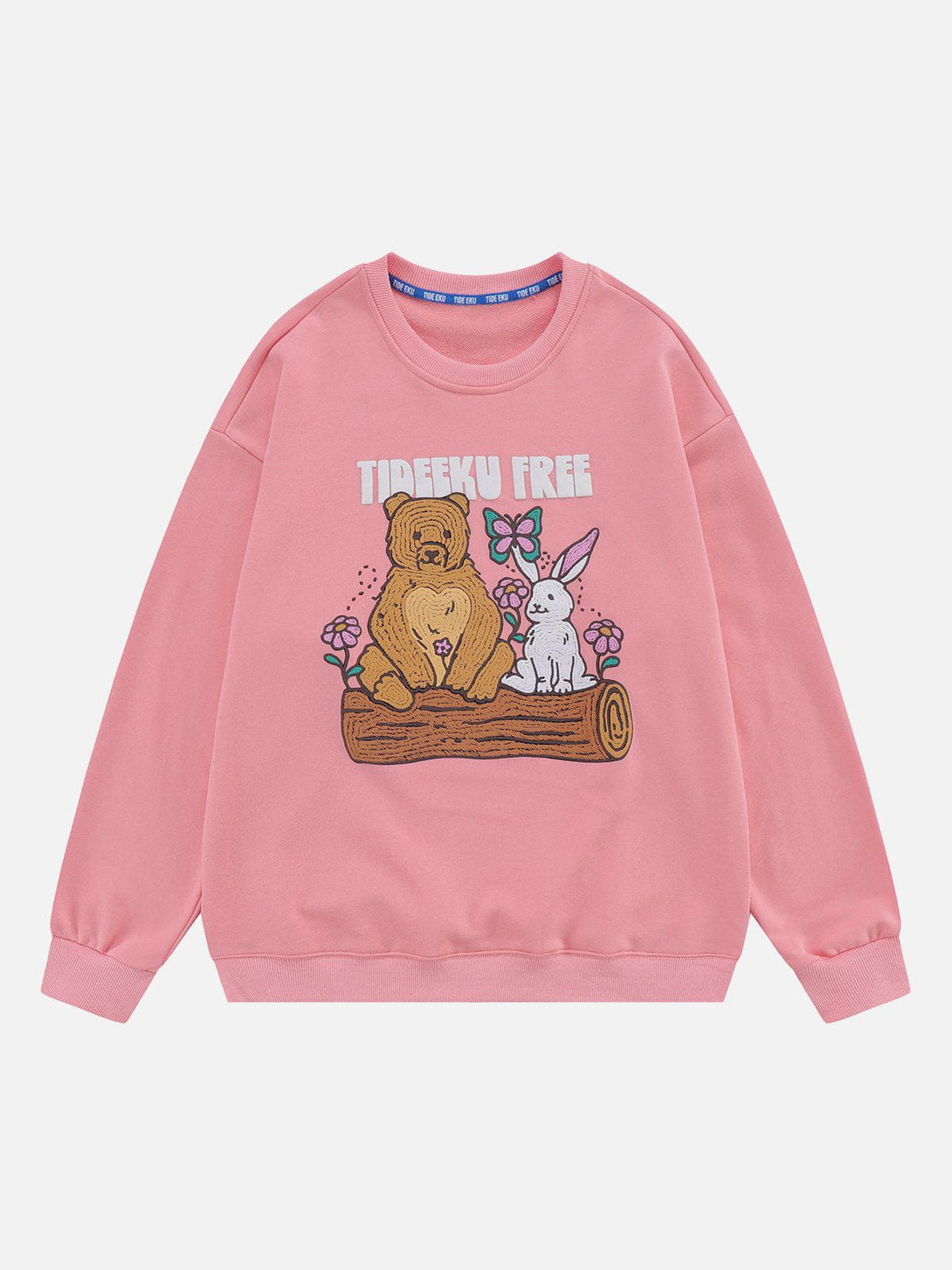 Lacezy - Embroidery Bear Rabbit Sweatshirt- Streetwear Fashion - lacezy.com