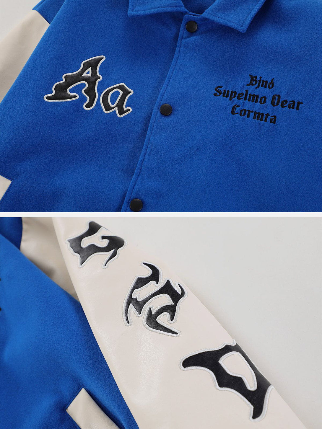 Lacezy - Embroidery Letters Aa Varsity Jacket- Streetwear Fashion - lacezy.com