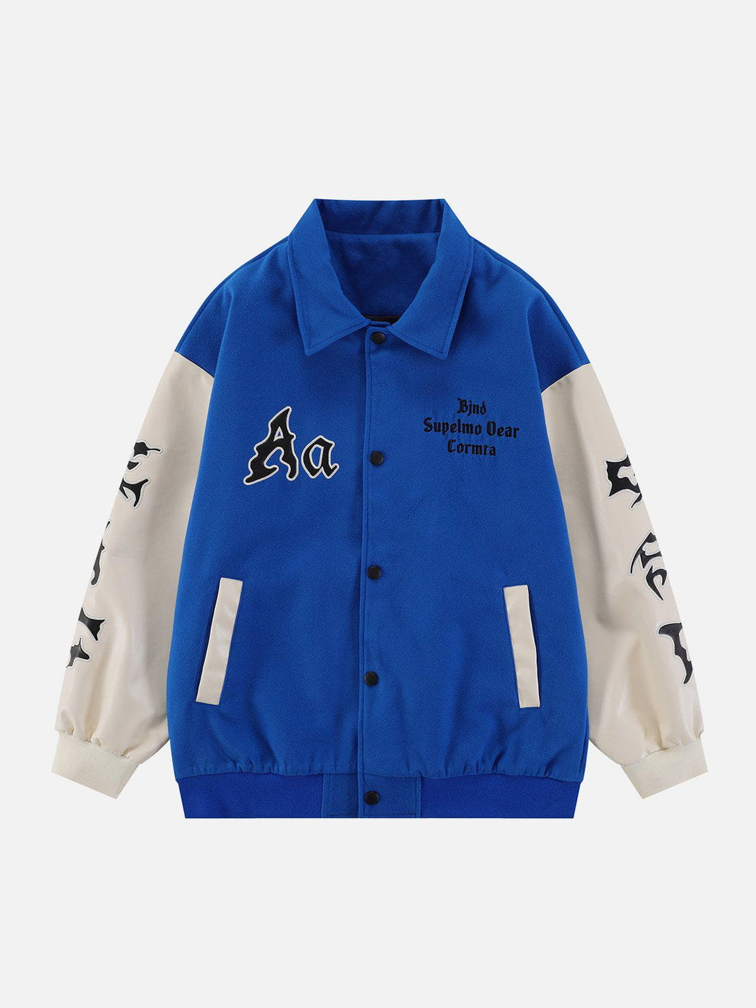 Lacezy - Embroidery Letters Aa Varsity Jacket- Streetwear Fashion - lacezy.com