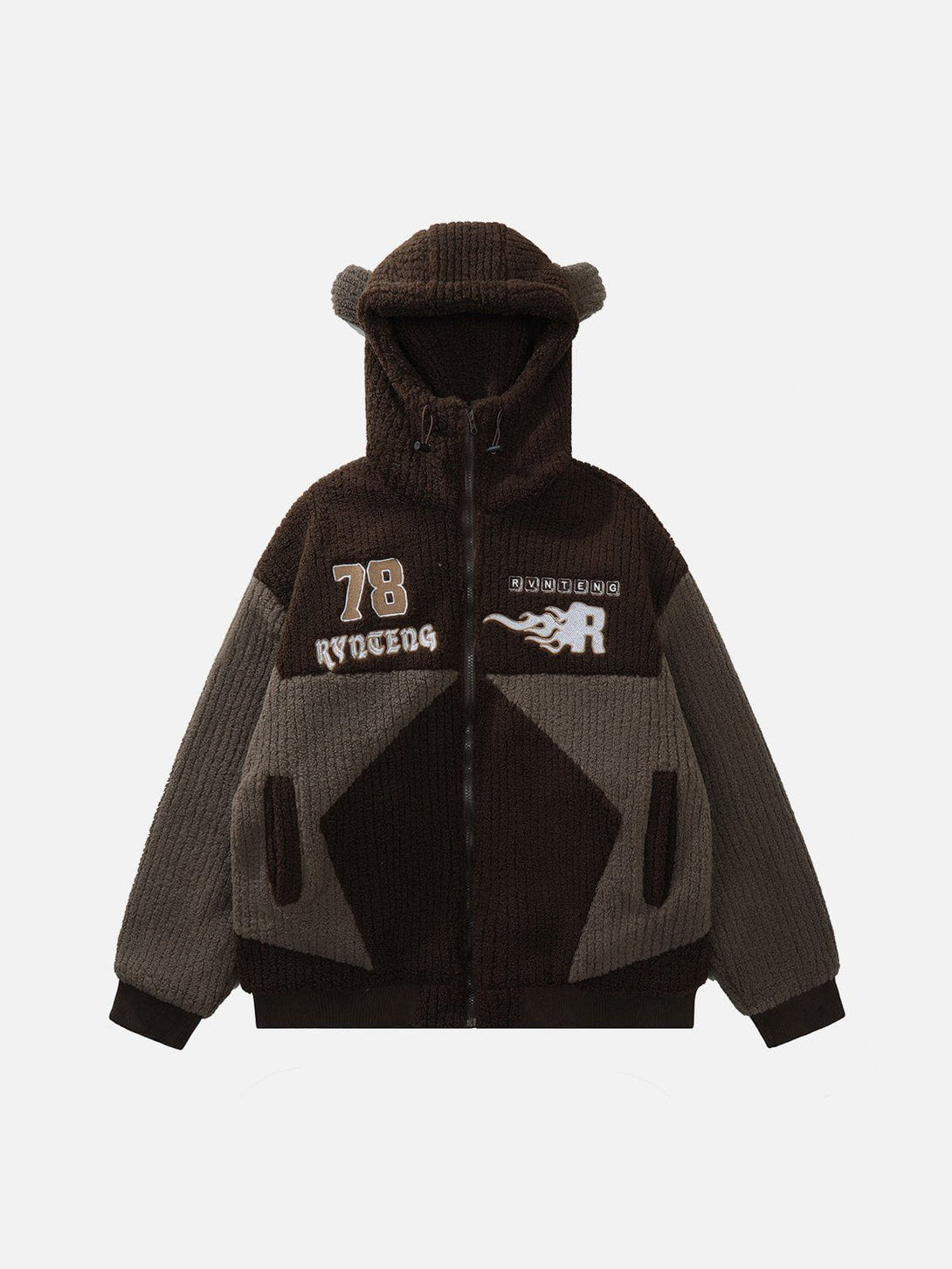 Lacezy - Embroidery Patchwork Winter Coat- Streetwear Fashion - lacezy.com