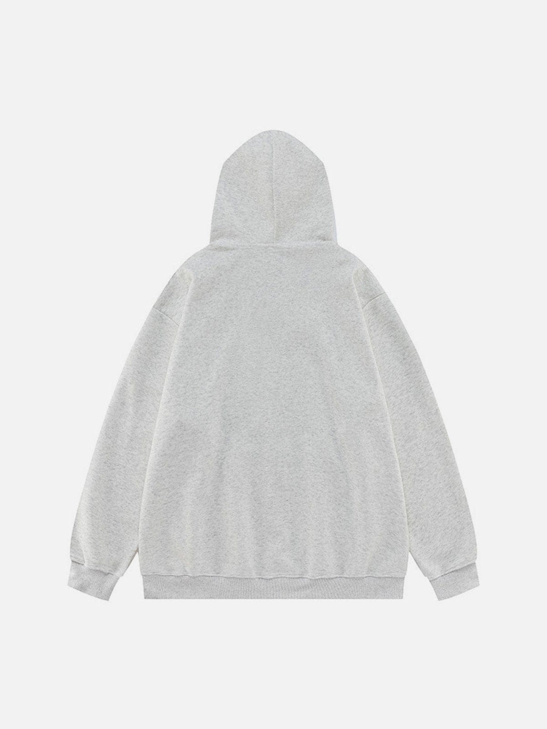 Lacezy - Embroidery Star Zip Up Hoodie- Streetwear Fashion - lacezy.com