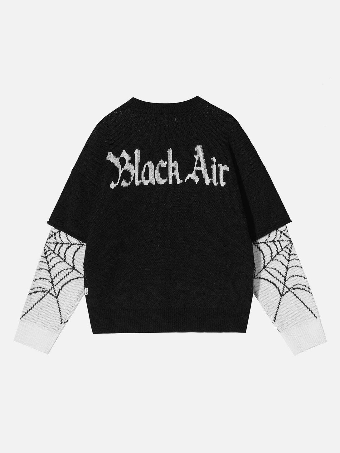 Lacezy - Fake Two Spider Web Jacquard Sweater- Streetwear Fashion - lacezy.com