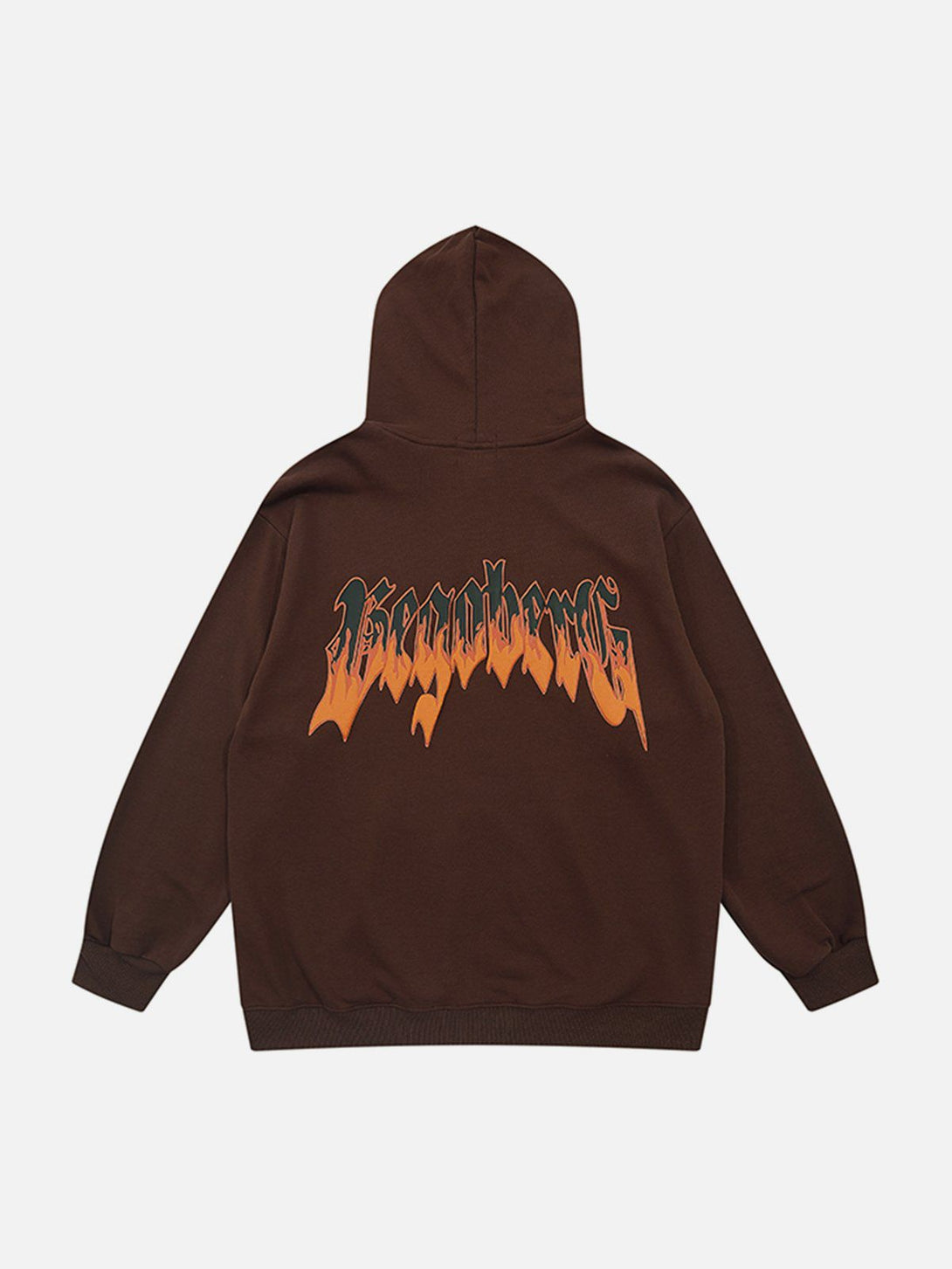 Lacezy - Flame Letters Foam Hoodie- Streetwear Fashion - lacezy.com