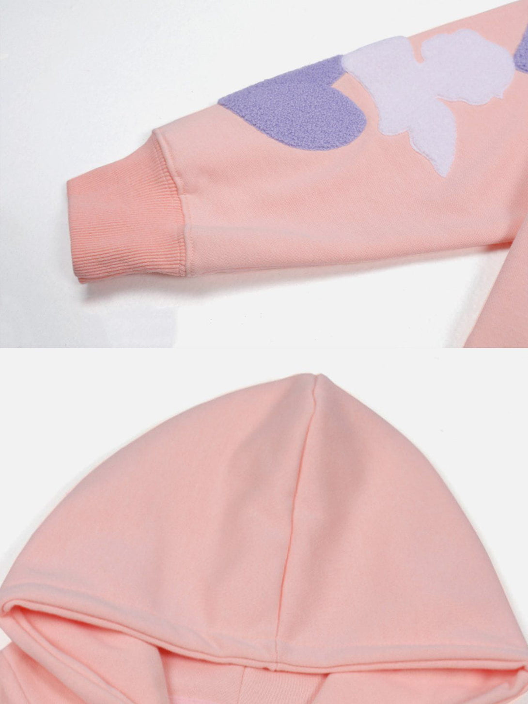 Lacezy - Flocked Heart Hoodie- Streetwear Fashion - lacezy.com