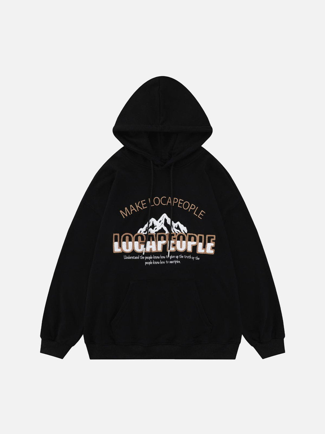 Lacezy - Flocked Mountain Hoodie- Streetwear Fashion - lacezy.com