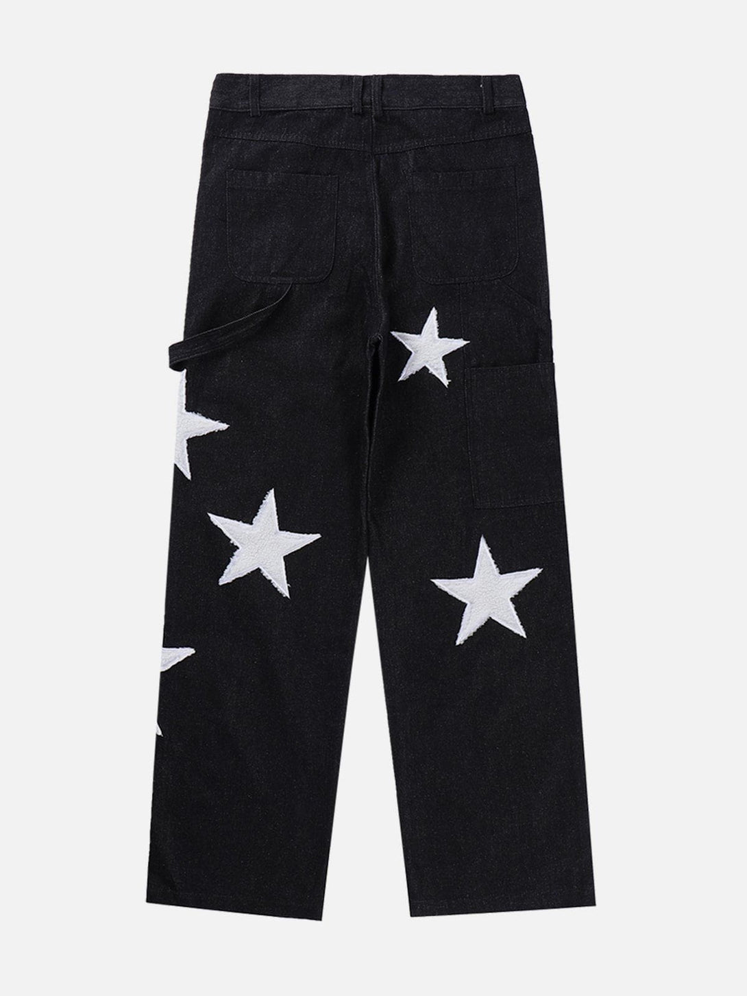 Lacezy - Flocked Pentagram Jeans- Streetwear Fashion - lacezy.com