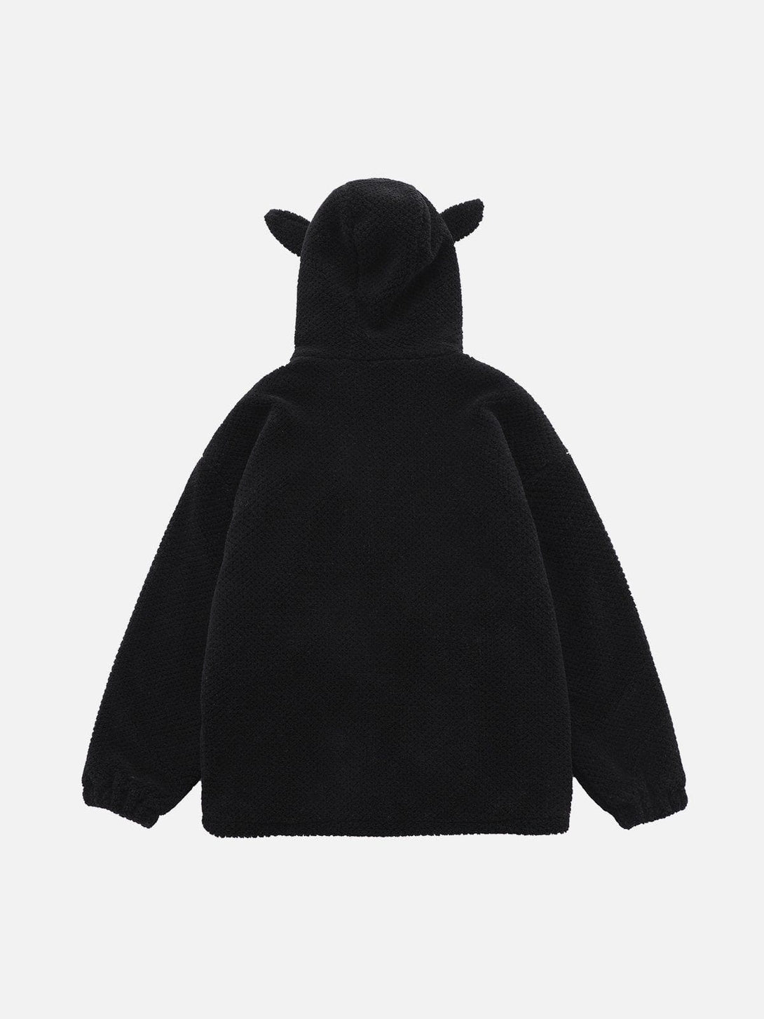 Lacezy - Flocked Rabbit Hooded Sherpa Coat- Streetwear Fashion - lacezy.com