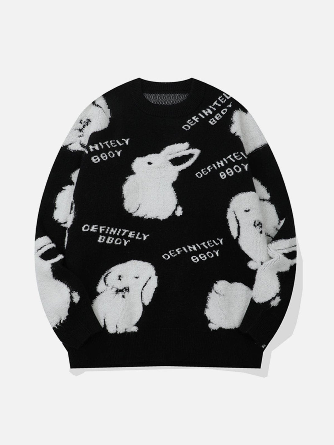 Lacezy - Flocked Rabbit Sweater- Streetwear Fashion - lacezy.com