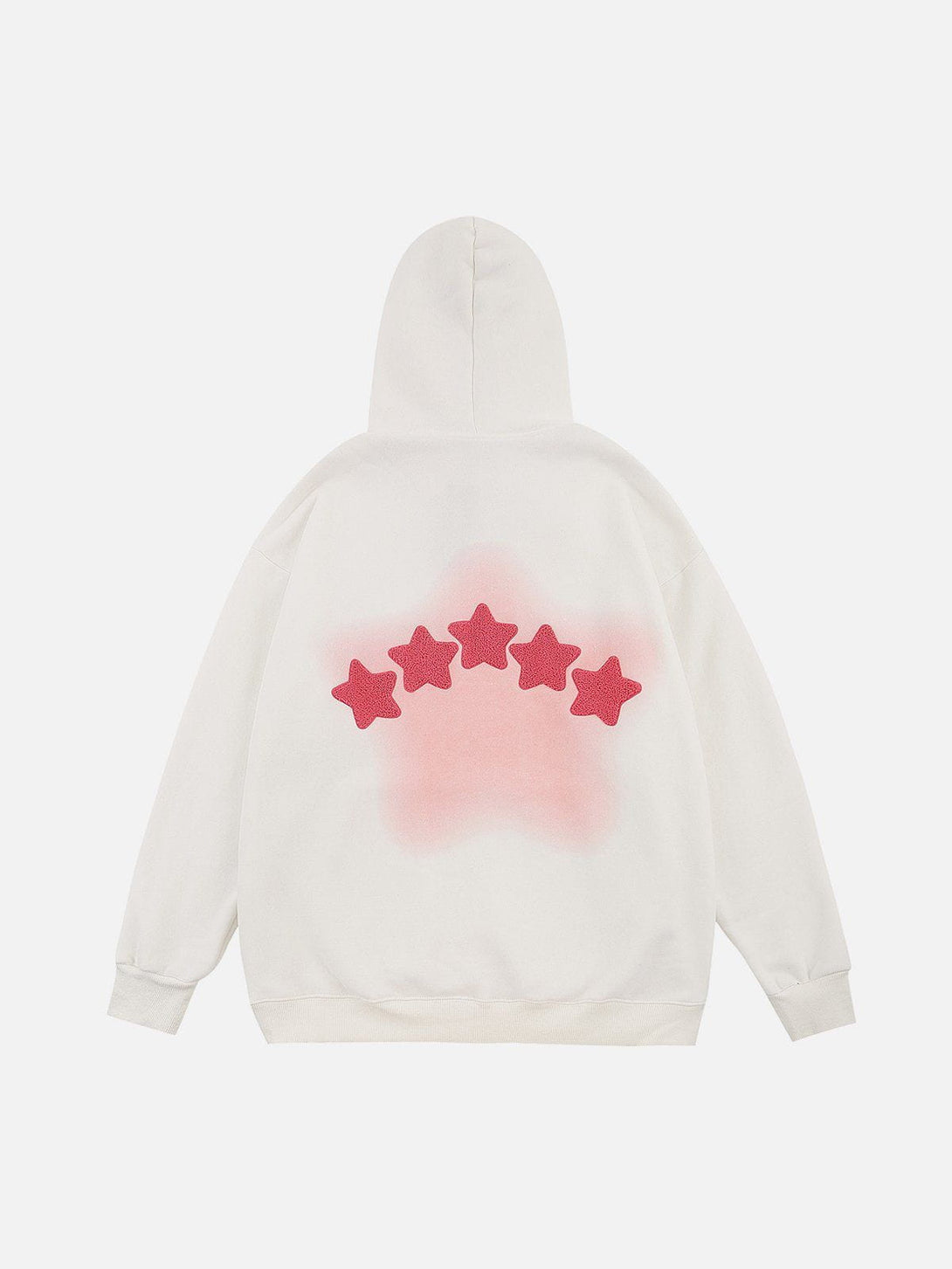 Lacezy - Flocked Star Embroidery Hoodie- Streetwear Fashion - lacezy.com