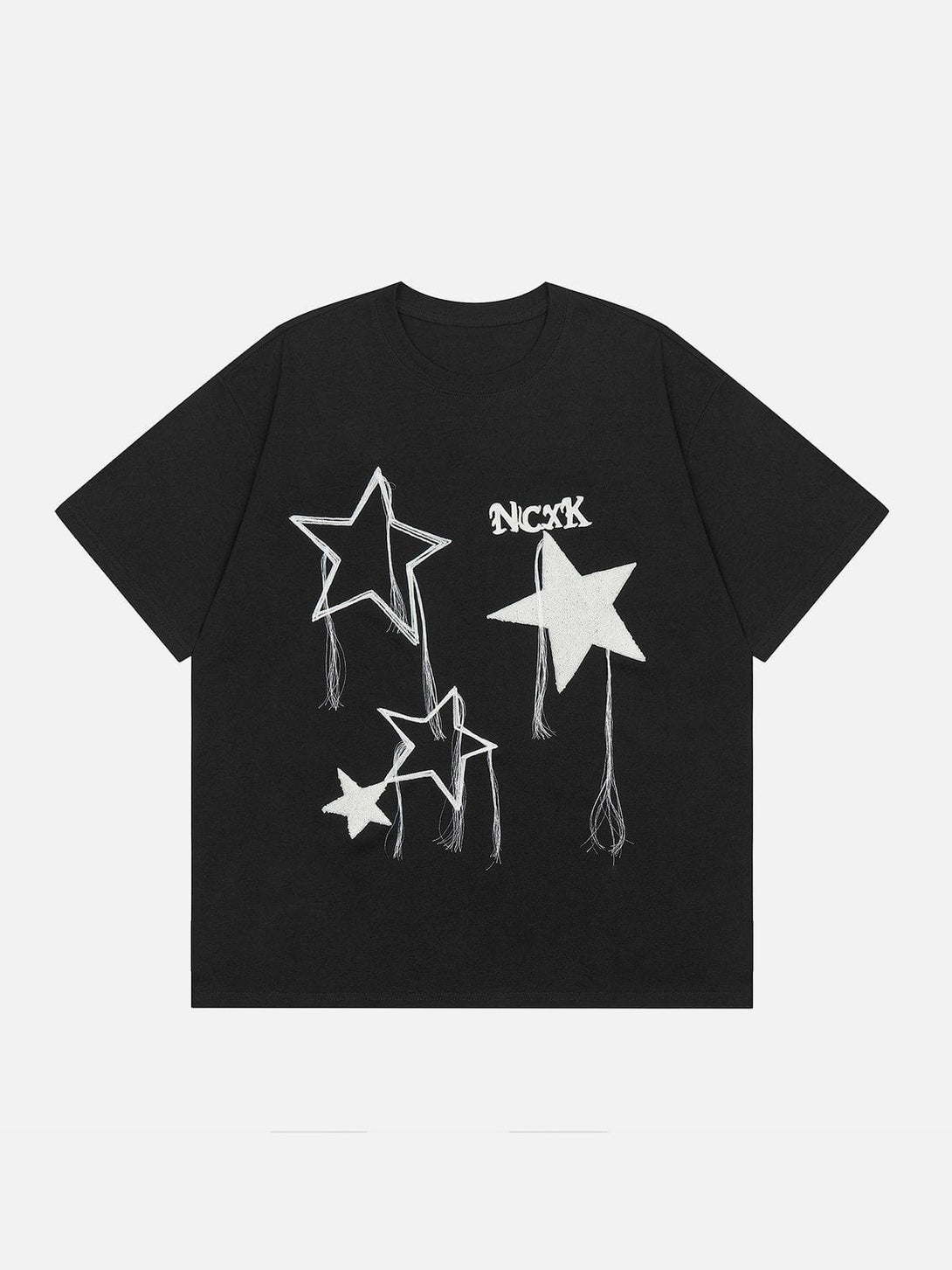 Lacezy - Flocked Star Tassel Tee- Streetwear Fashion - lacezy.com