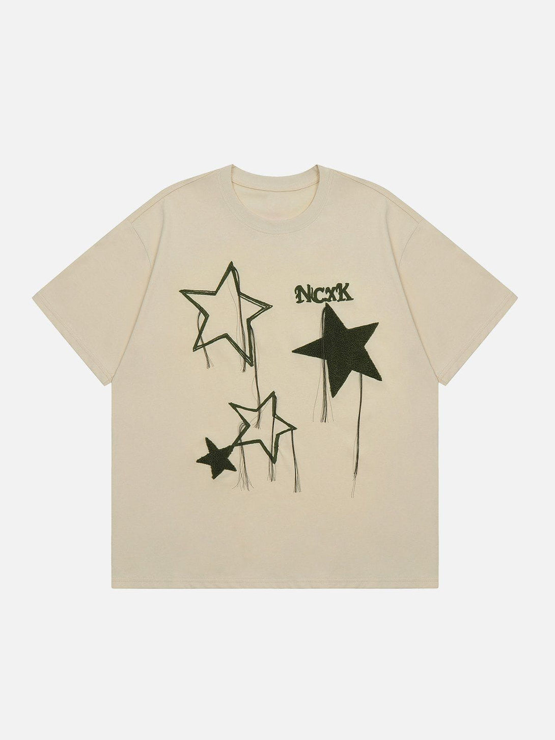 Lacezy - Flocked Star Tassel Tee- Streetwear Fashion - lacezy.com