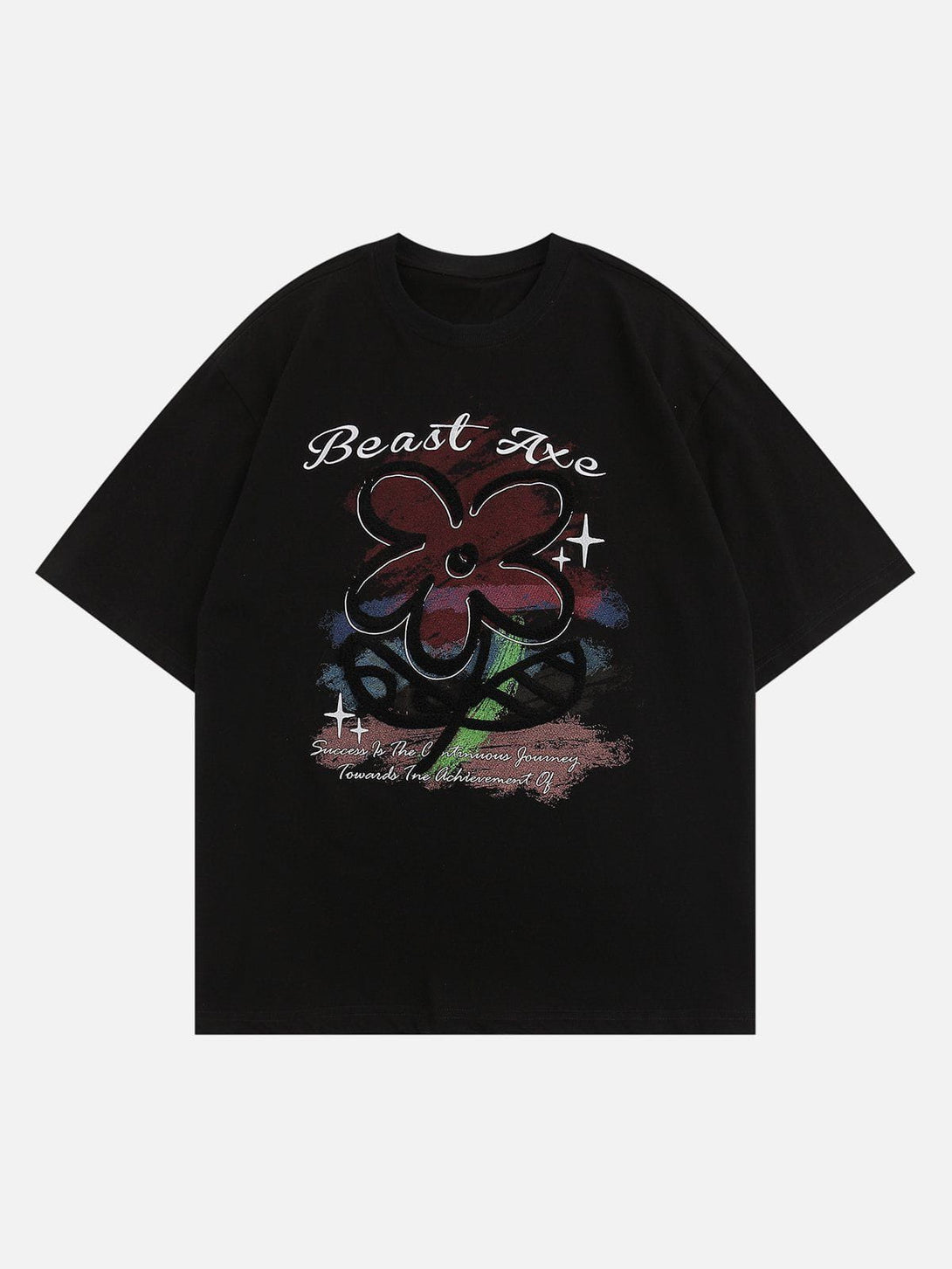 Lacezy - Flower Embroidery Tee- Streetwear Fashion - lacezy.com