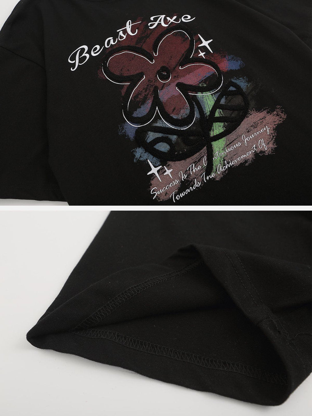 Lacezy - Flower Embroidery Tee- Streetwear Fashion - lacezy.com