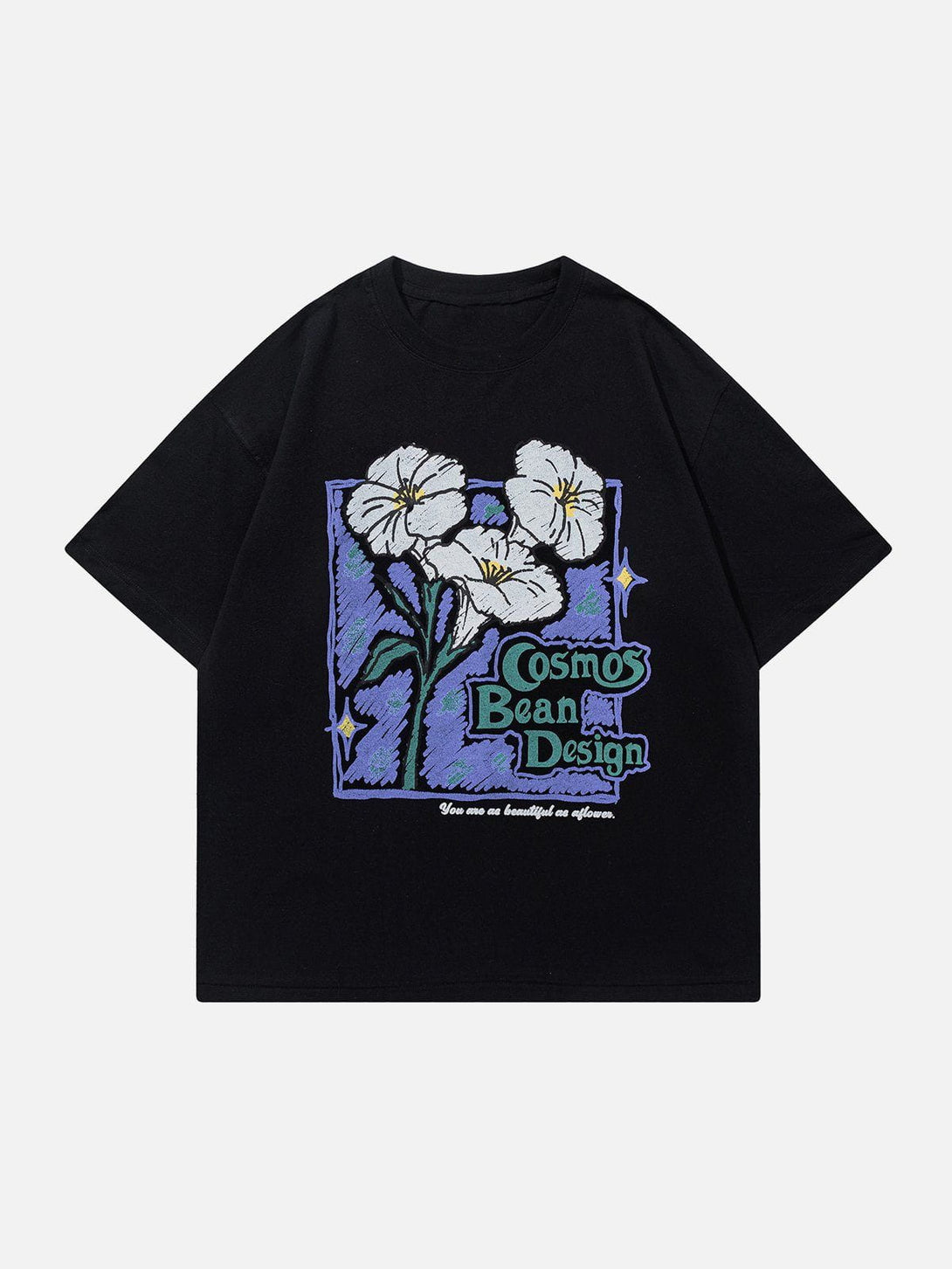 Lacezy - Flower Print Tee- Streetwear Fashion - lacezy.com