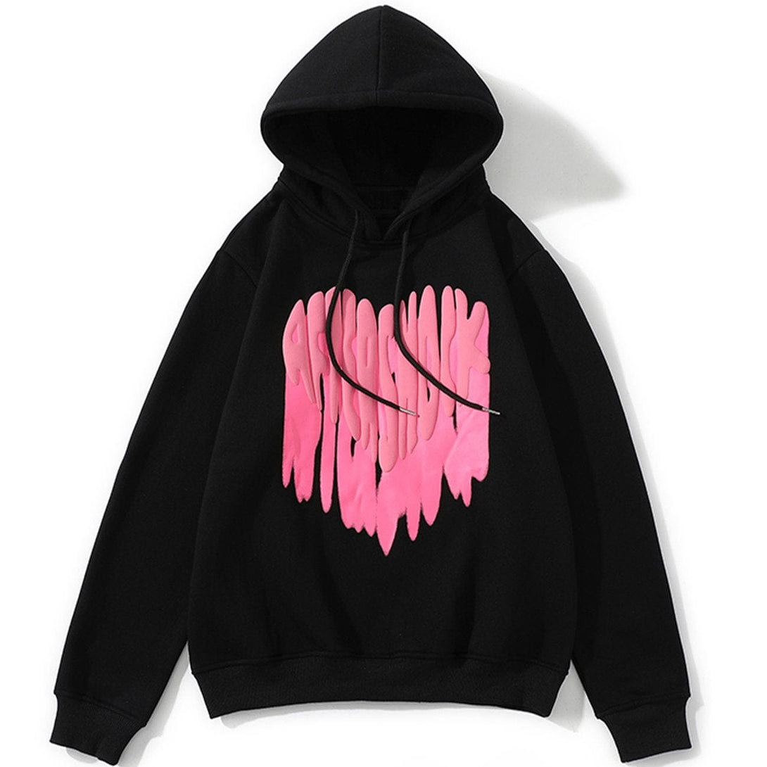 Lacezy - Foam Heart Print Hoodie- Streetwear Fashion - lacezy.com