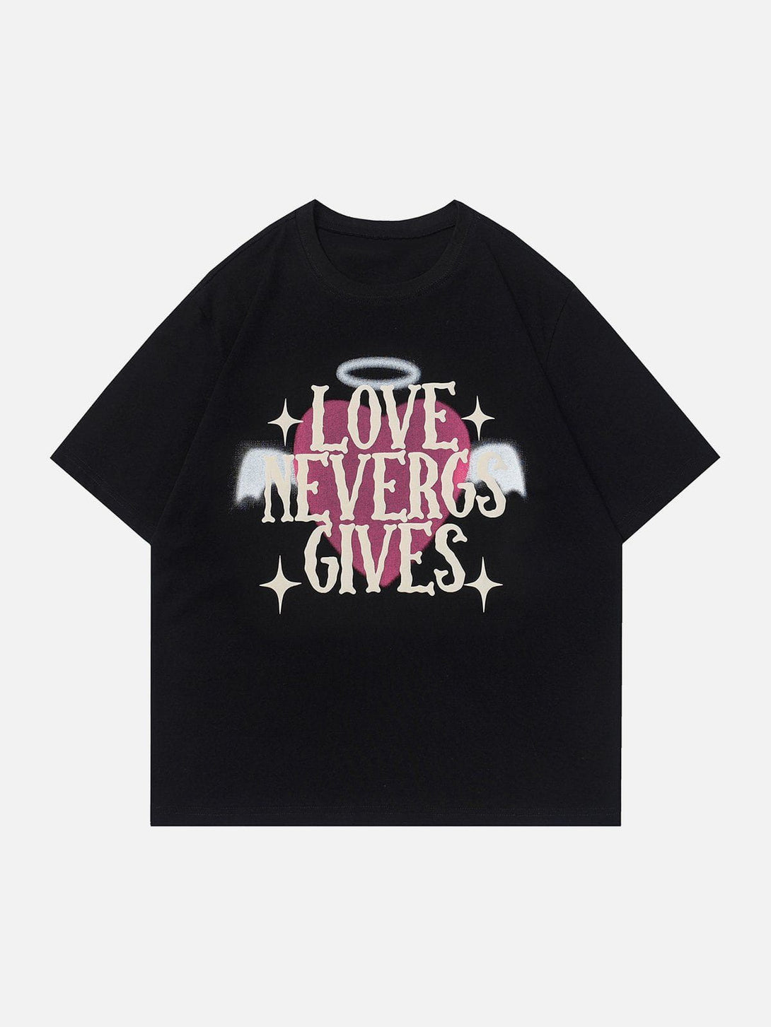 Lacezy - Foam Heart Print Tee- Streetwear Fashion - lacezy.com