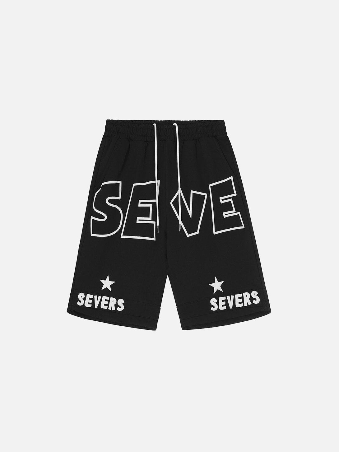 Lacezy - Foam Letter Print Shorts- Streetwear Fashion - lacezy.com