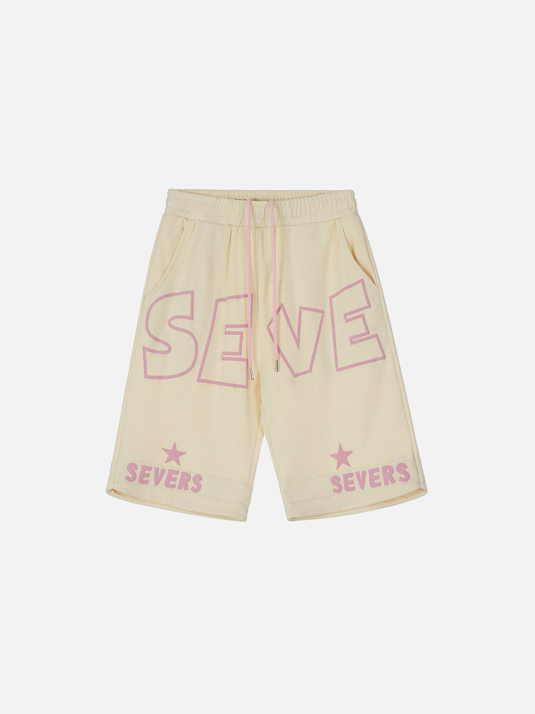 Lacezy - Foam Letter Print Shorts- Streetwear Fashion - lacezy.com