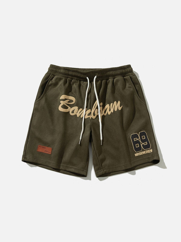 Lacezy - Foam Letter Print Shorts- Streetwear Fashion - lacezy.com