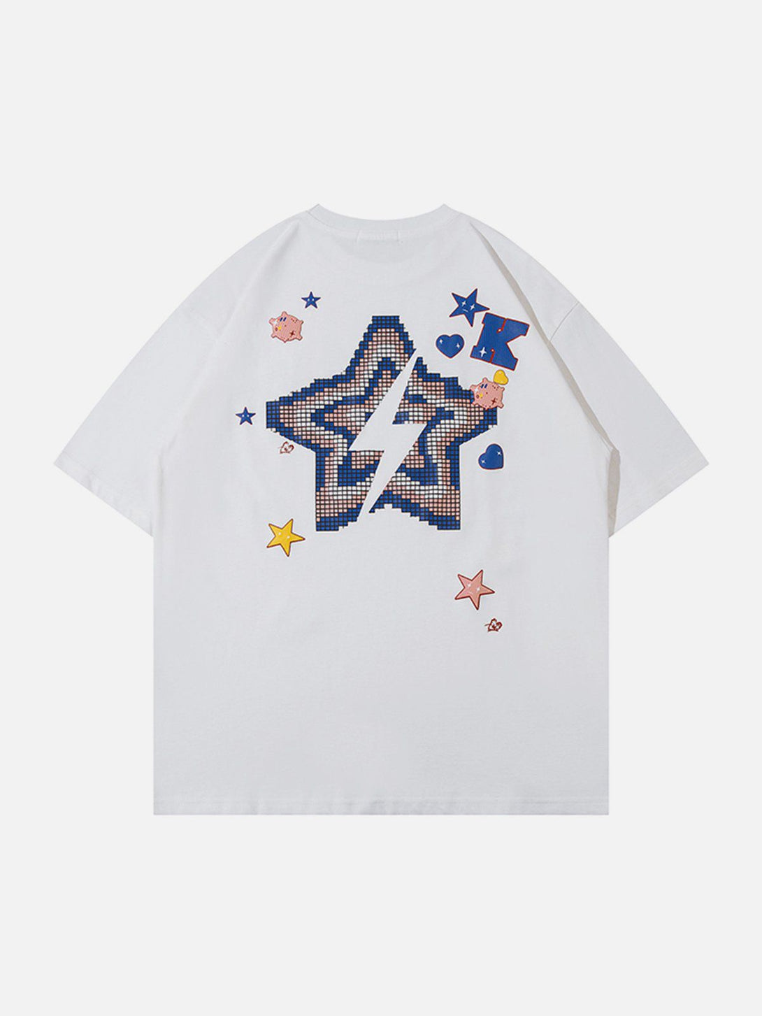 Lacezy - Foam Letter Star Print Tee- Streetwear Fashion - lacezy.com