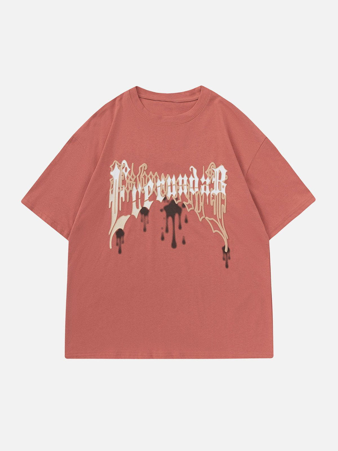 Lacezy - Foam Printing Water Stains Print Tee- Streetwear Fashion - lacezy.com