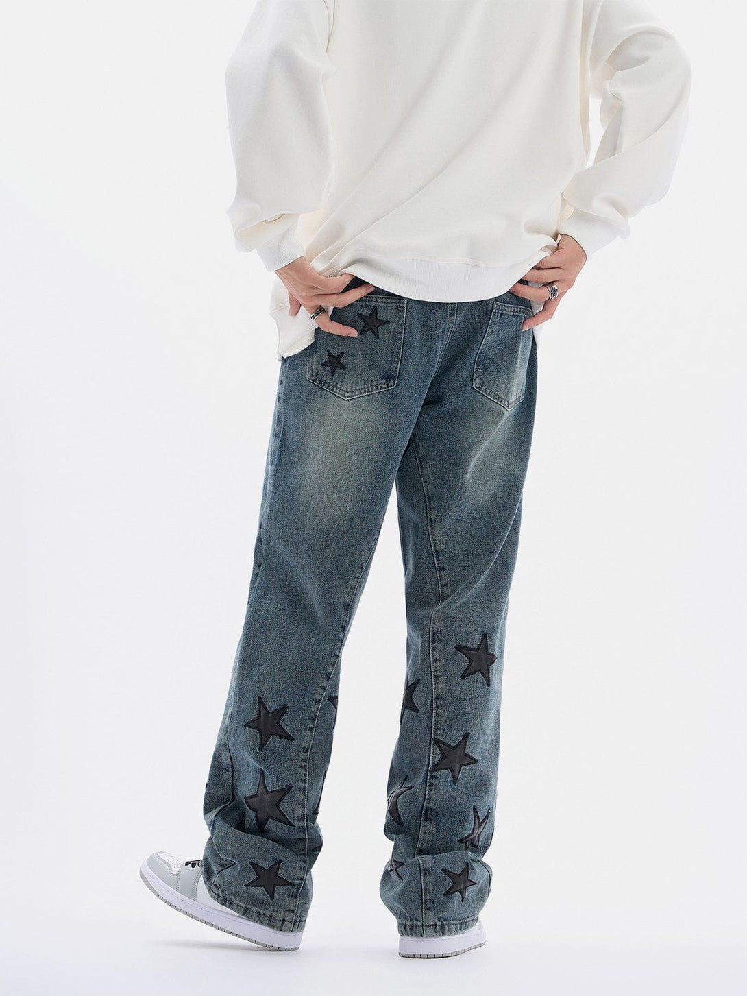 Lacezy - Foot Mouth Star Jeans [���]- Streetwear Fashion - lacezy.com