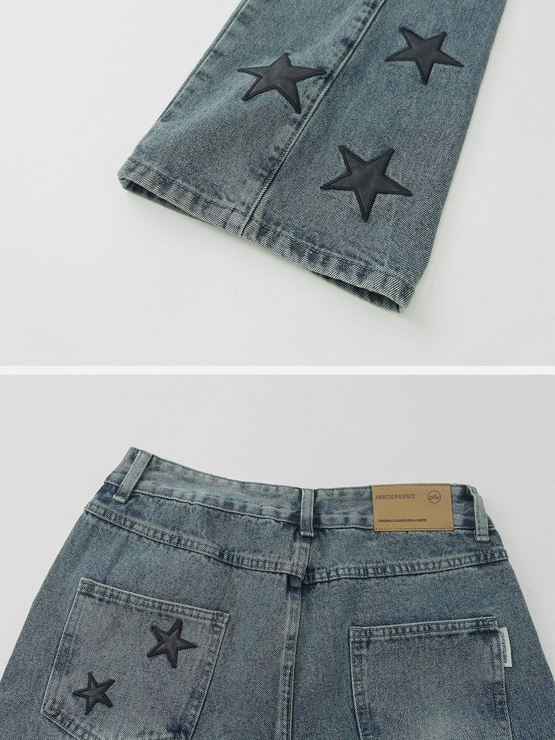 Lacezy - Foot Mouth Star Jeans [���]- Streetwear Fashion - lacezy.com