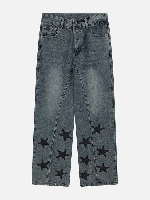 Lacezy - Foot Mouth Star Jeans [���]- Streetwear Fashion - lacezy.com