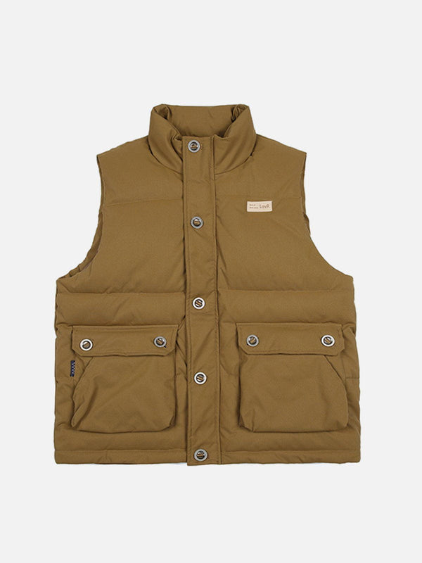 Lacezy - Function Button Gilet- Streetwear Fashion - lacezy.com