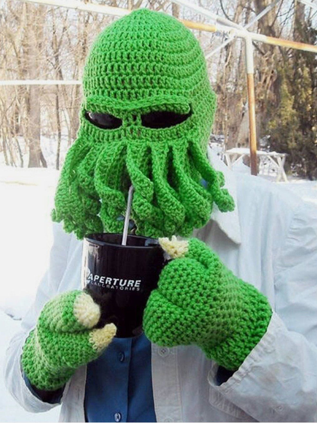 Lacezy - Funny Knit Masked Octopus Hat- Streetwear Fashion - lacezy.com