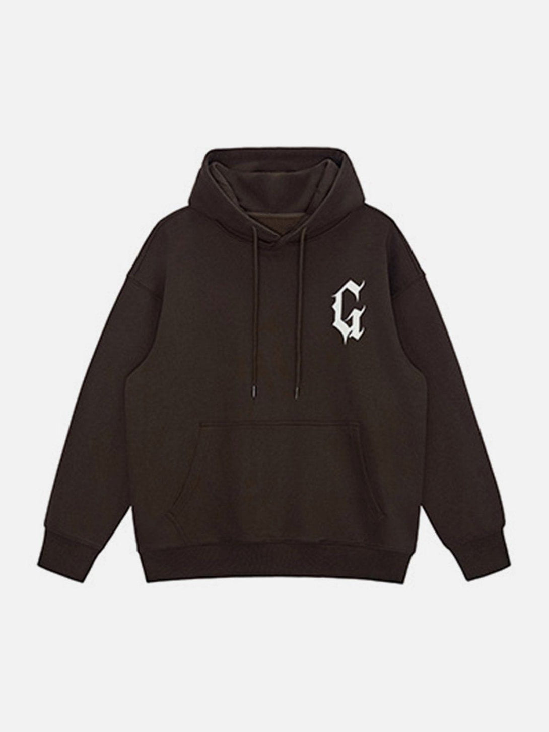 Lacezy - G Gothic Letter Print Hoodie- Streetwear Fashion - lacezy.com